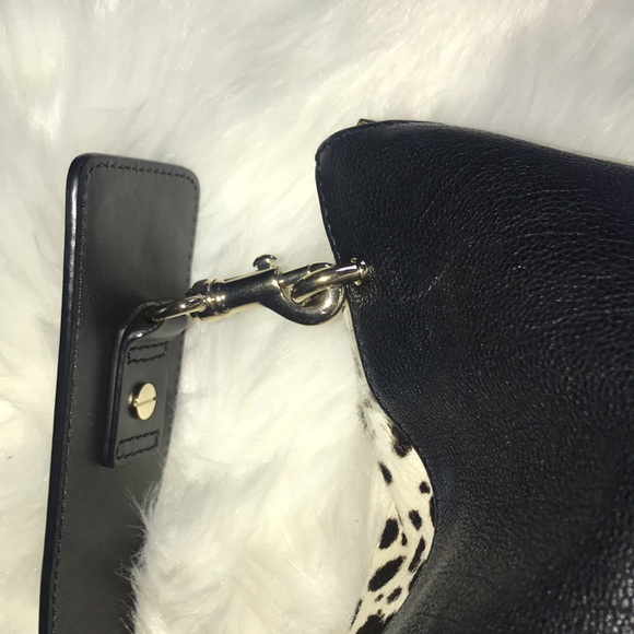AUTHENTIC CHLOE BLACK & WHITE FUR/ CALF SKIN LEATHER - Picture 10 of 16